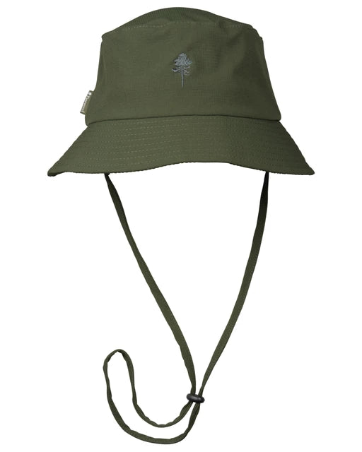 Mörkgrön InsectSafe hatt med avtagbart hakband och broderat träd