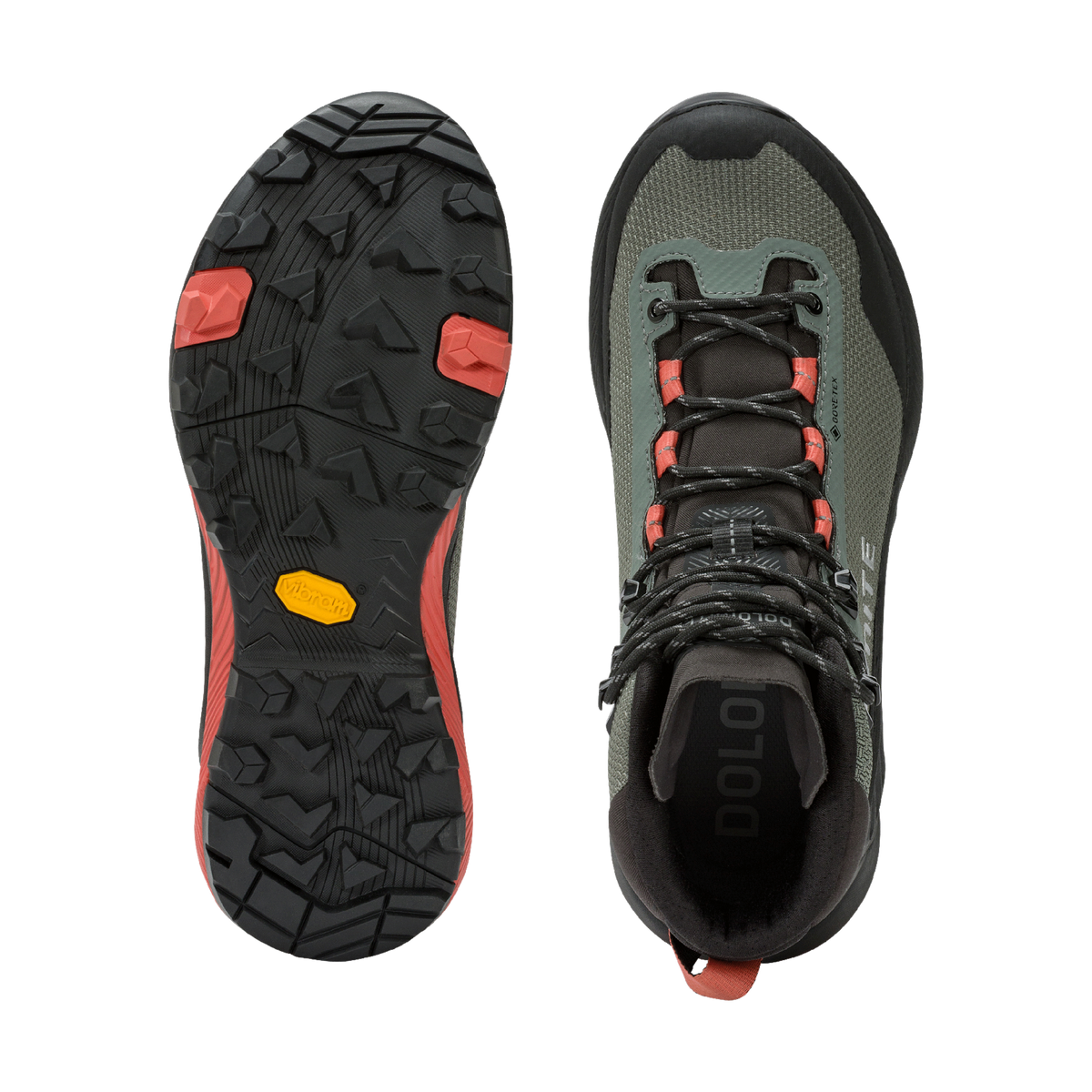 Dolomite Vernale High GTX med orange suldetaljer och gul Vibram-logga