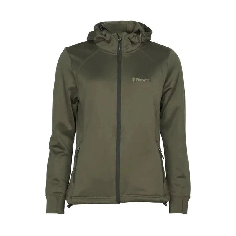 Framvy mörkgrön Pinewood Finnveden Hoodie Dam med dragkedja och bröstlogga