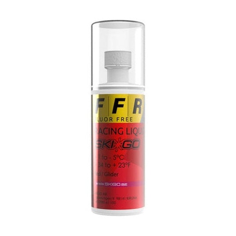 FFR Racing Liquid Red glidvalla i transparent flaska med pump, fluorfri toppningsvätska för tävling