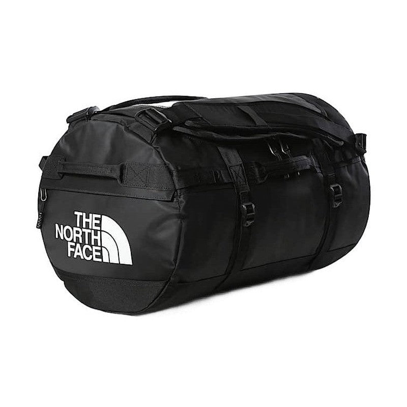 Svart Base Camp Duffel S väska med North Face-logotyp och vadderade handtag