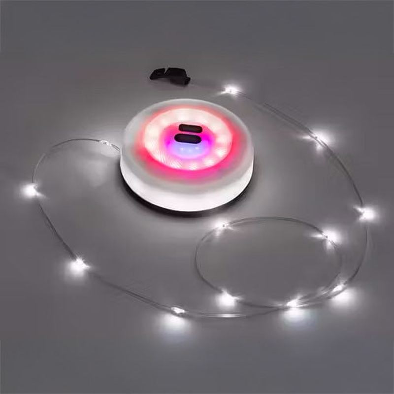 USB-laddad campinglampa ansluten till 10 meters LED-slinga