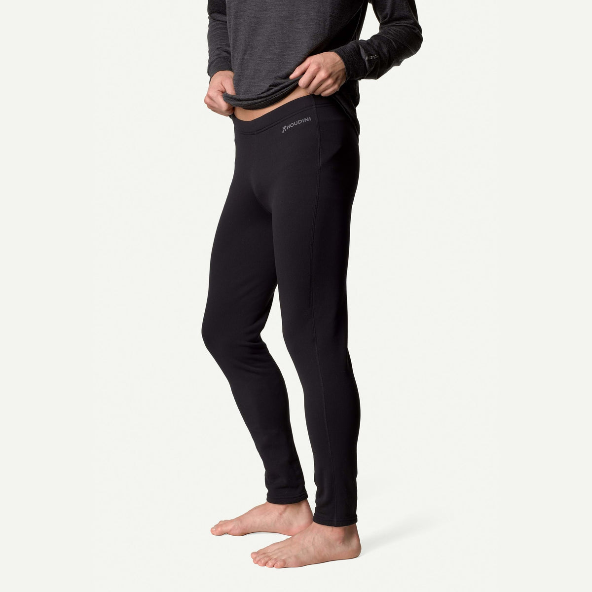 Houdini long power tights midjeband med vit logotyp