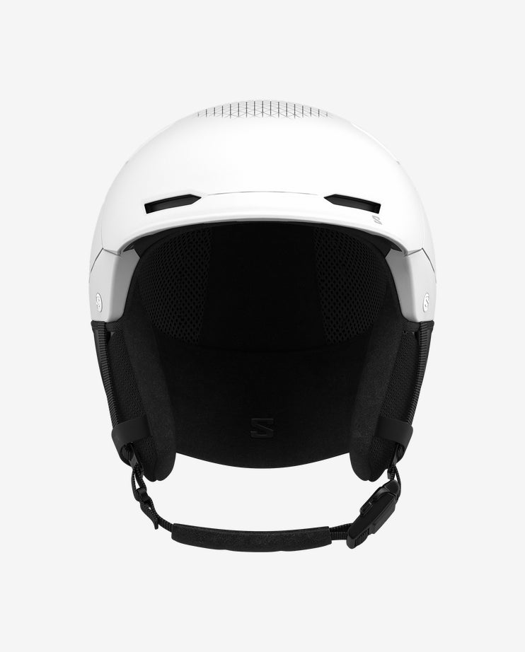 Inre vy av Salomon Husk Prime MIPS hjälm med mesh-foder och öronskydd