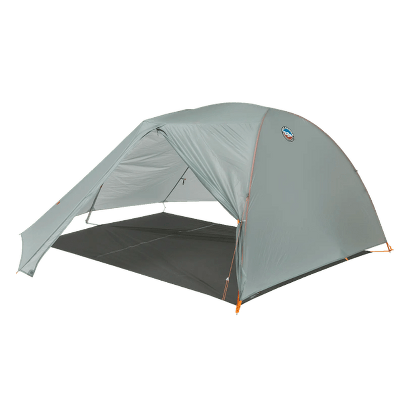 Big Agnes Tiger Wall UL3 tält med delvis bortdragen klocka som visar mörkgrå innerbotten och struktur