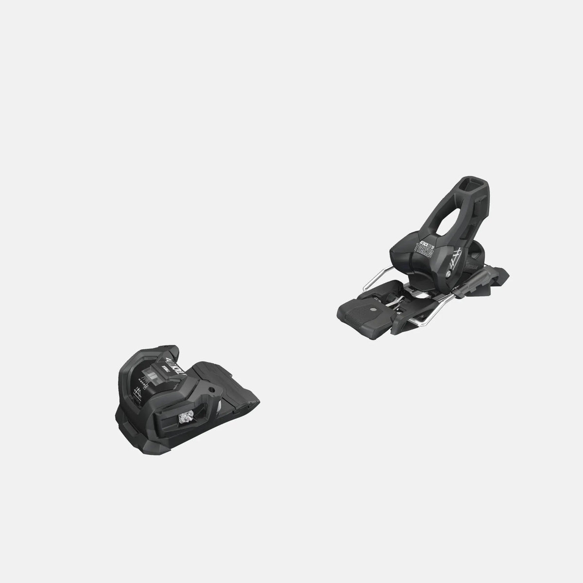 Tådelens form och vita grafiska detaljer på Tyrolia Attack LYT 11 GW