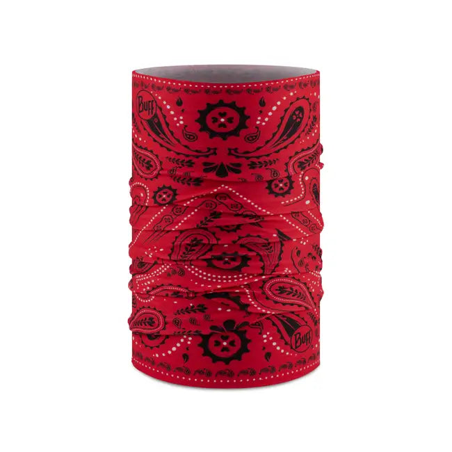 Röd Buff Original Ecostretch med svart paisley-mönster