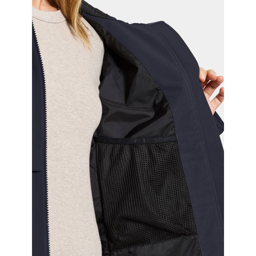 Helle Parka W Dark Night Blue Detail