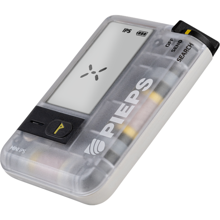 Närbild på PIEPS Mini IPS med IPS-teknologi och batteriindikator