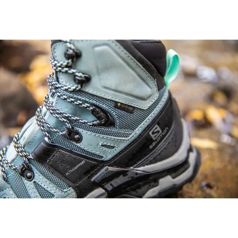 Makro av GORE-TEX-membran och ACTIV SUPPORT-textur på Salomon Quest 4 GTX