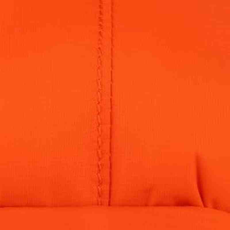Macro detail of orange nylon weave and vertical seam