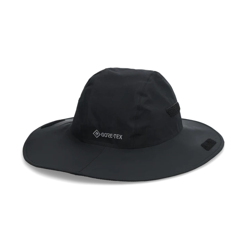 Svart Outdoor Research Seattle regnhatt med GORE-TEX och kardborre