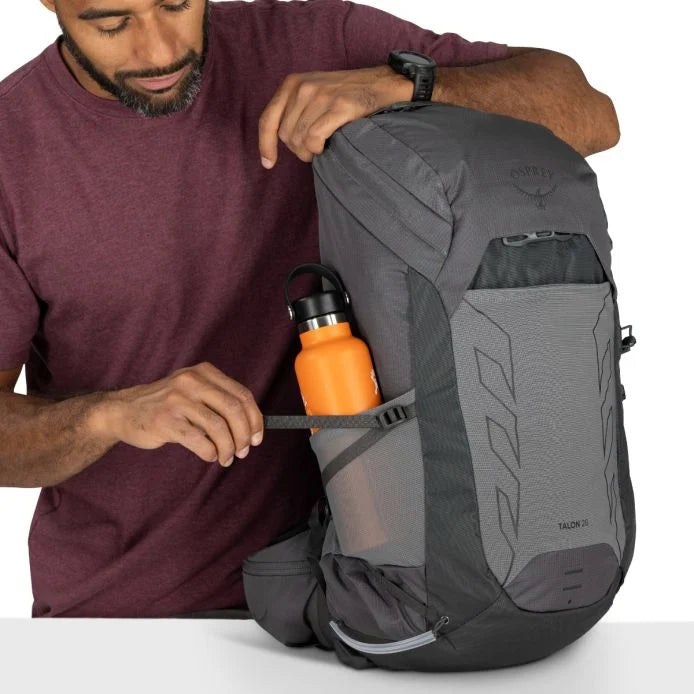 Osprey Talon 26 ryggsäck elastisk sidoficka vattenflaska