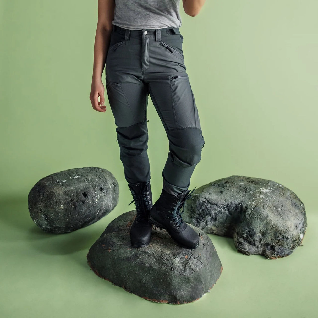 Makke High Waist Curved Vandringsbyxa Dam