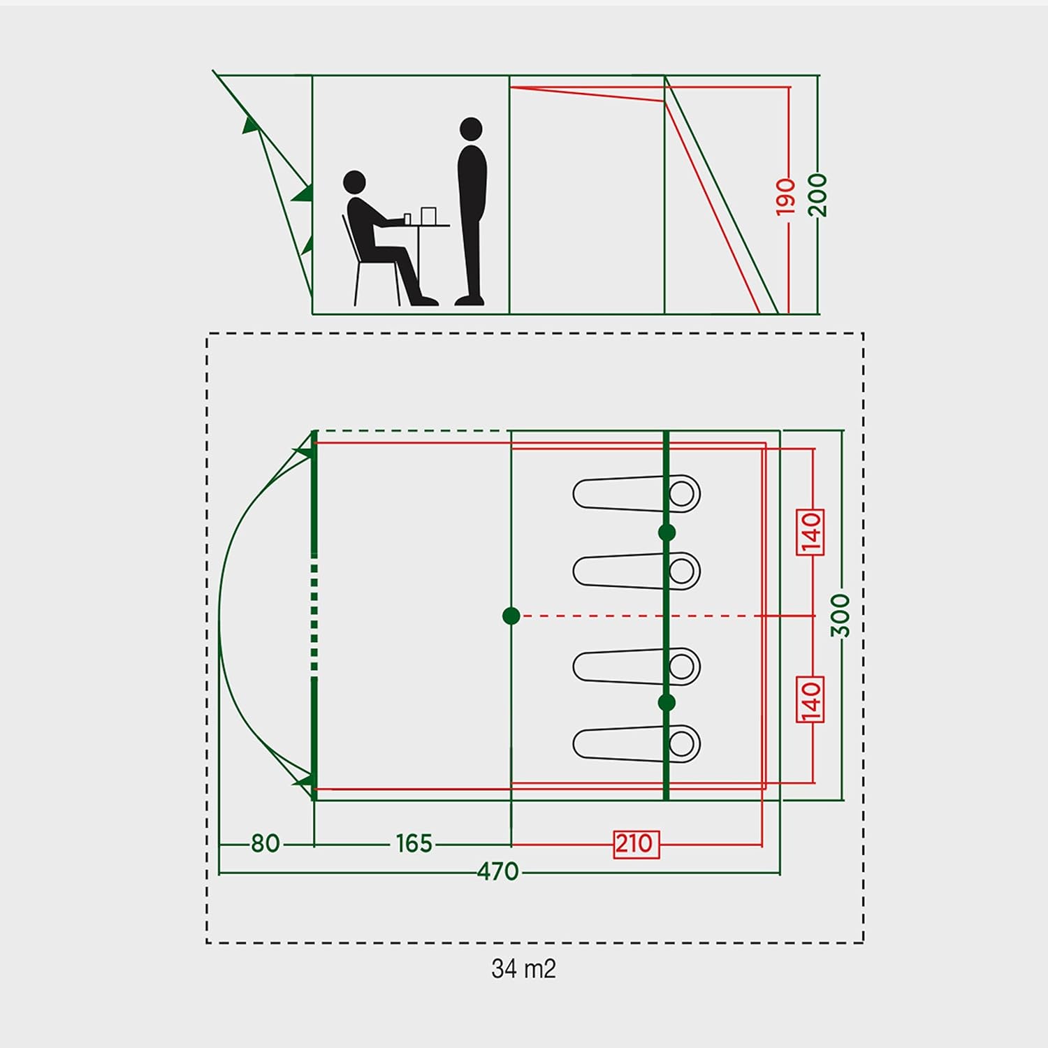 Meadowood 4 Air Tunneltält