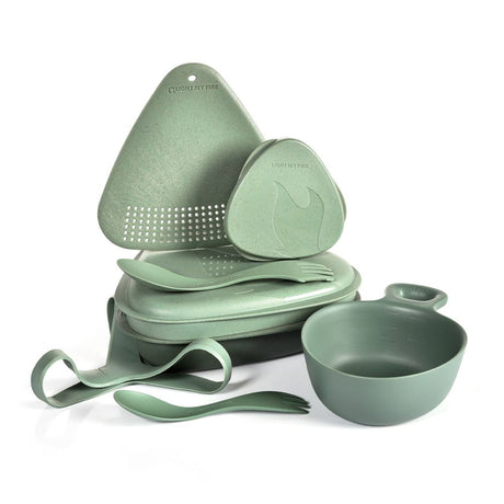 Outdoor Mealkit set med kåsor med gummirem