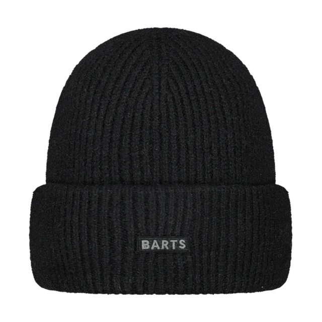 Svart Barts Ardelve dammössa med ribbstickning och BARTS-patch